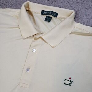 Amen Corner Masters Golf Polo Shirt Men's XL Pale Yellow Pima Cotton Golfer